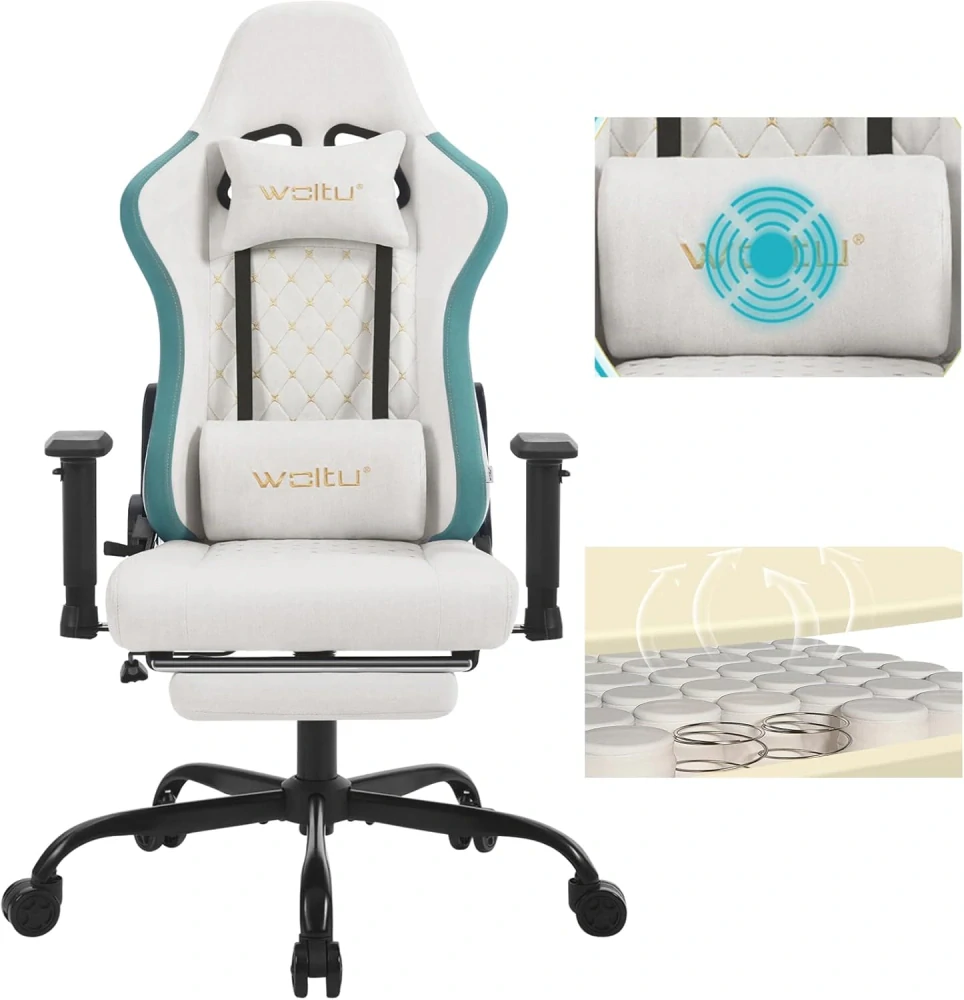 Herní židle WOLTU s masážním přístrojem, ergonomická kancelářská židle