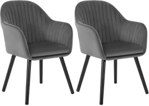 WOLTU Sada 2 tmavě šedých sametových sedáků