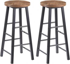 WOLTU sada 2 barových stoliček v industriálním stylu