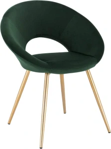WOLTU 1 x sametová a kovová jídelní židle BH230dgn-1 tmavě zelená