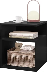 EUGAD 0006CTG Noční stolek se 2 otevřenými přihrádkami, 35 x 41,5 x 35 cm