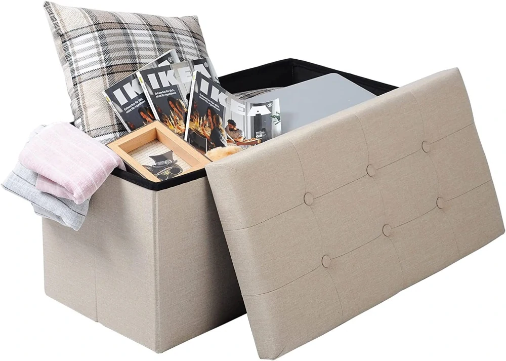 WOLTU taburet s úložným prostorem,76x37,5x38cm