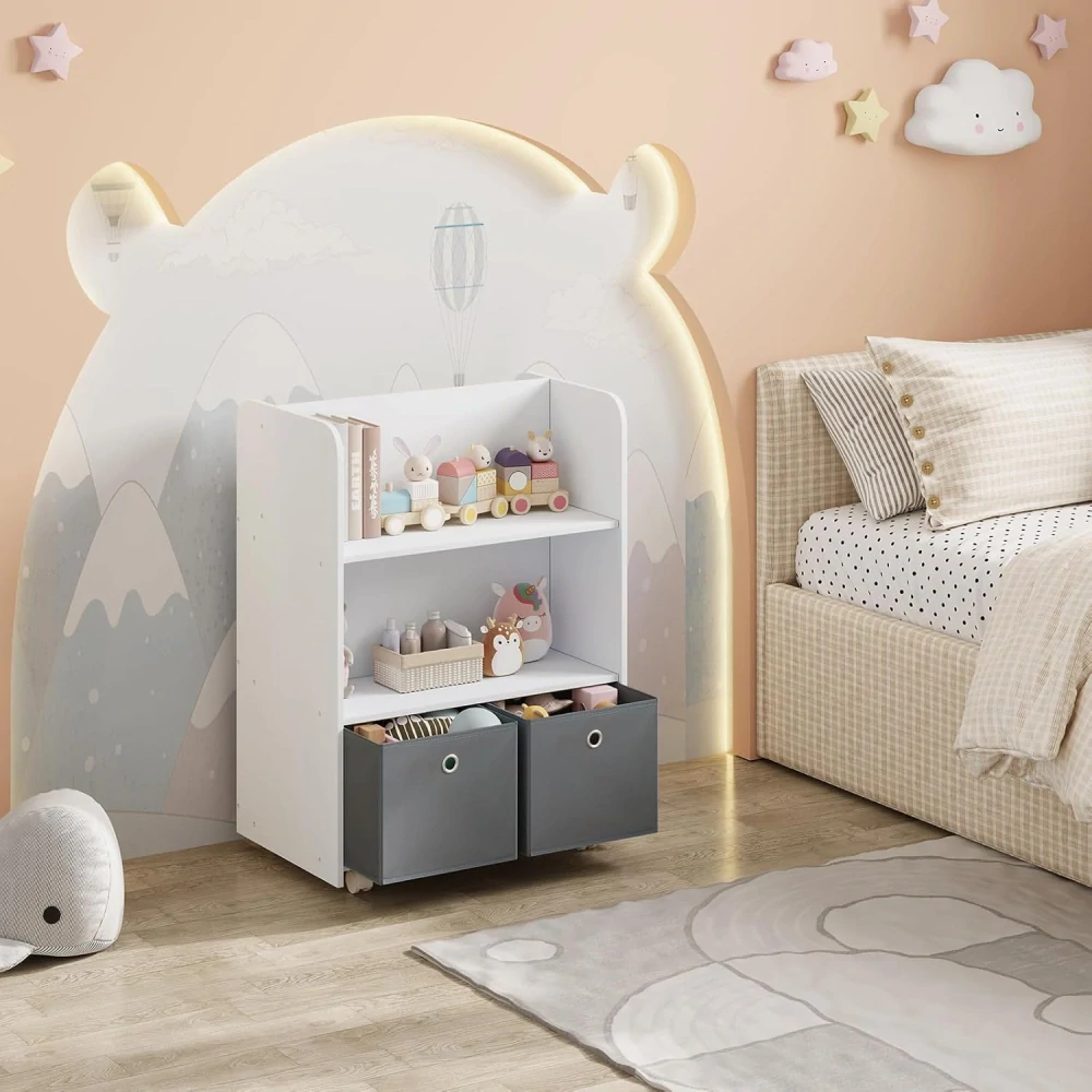 WOLTU Dětský regál pohyblivý, 2 v 1, 62,5 x 82,5 x 40 cm,