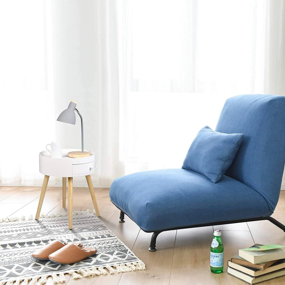 WOLTU noční stolek se zásuvkou, bílý