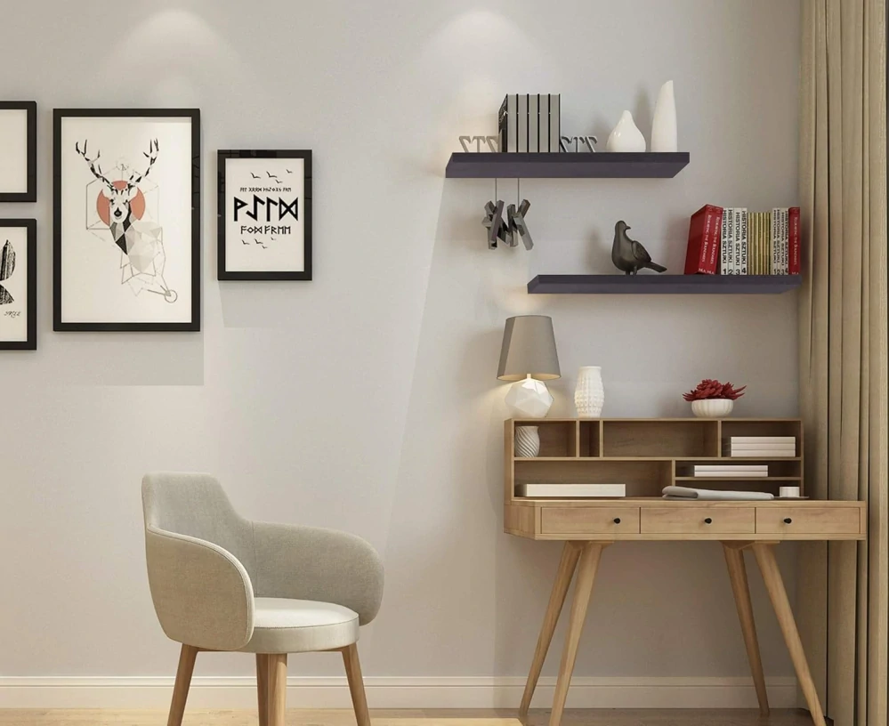 EUGAD 0129QJ Nástěnná police, 120 cm, černá