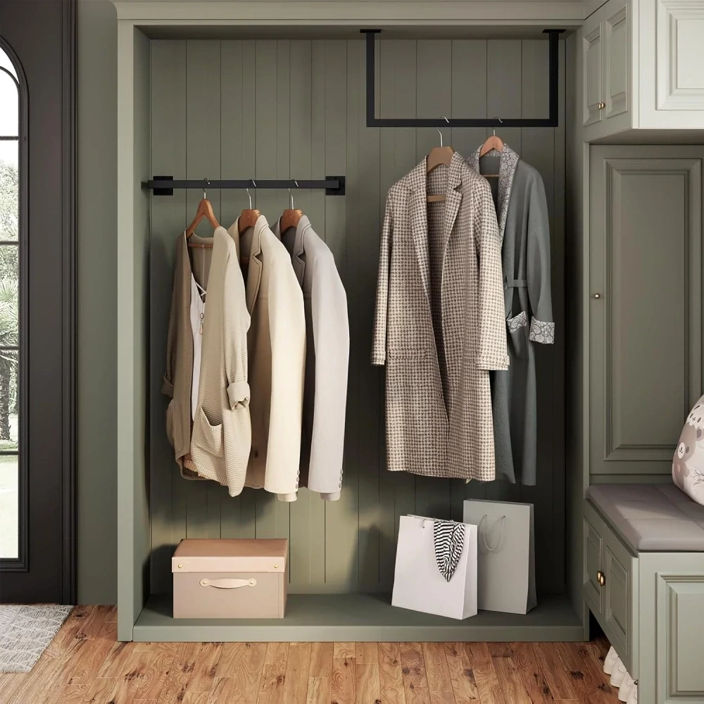 eSituro šatní tyč montáž na stěnu 64 x 6,5 x 30 cm