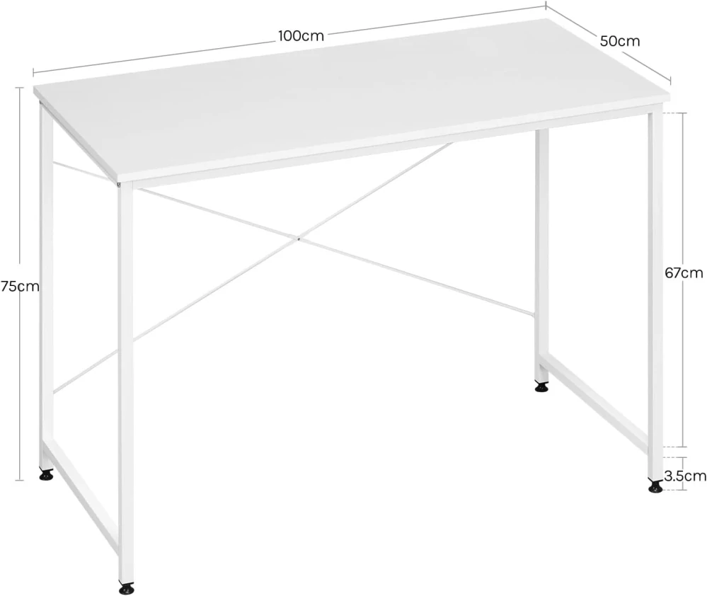 WOLTU Stůl 100 x 50 cm, Malý počítačový stůl, Kancelářský stůl