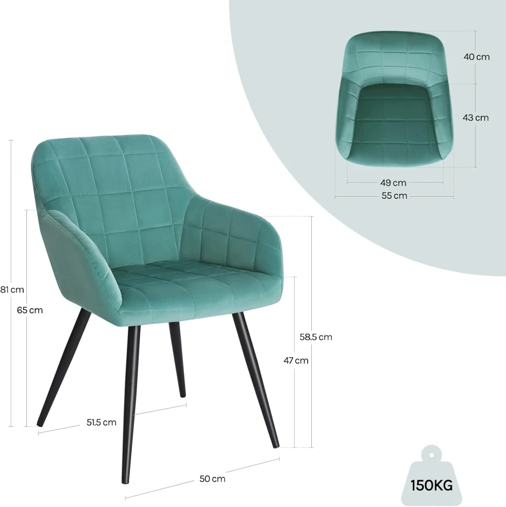 Jídelní židle WOLTU® BH93ts-1, Kuchyňská židle, Čalouněná židle