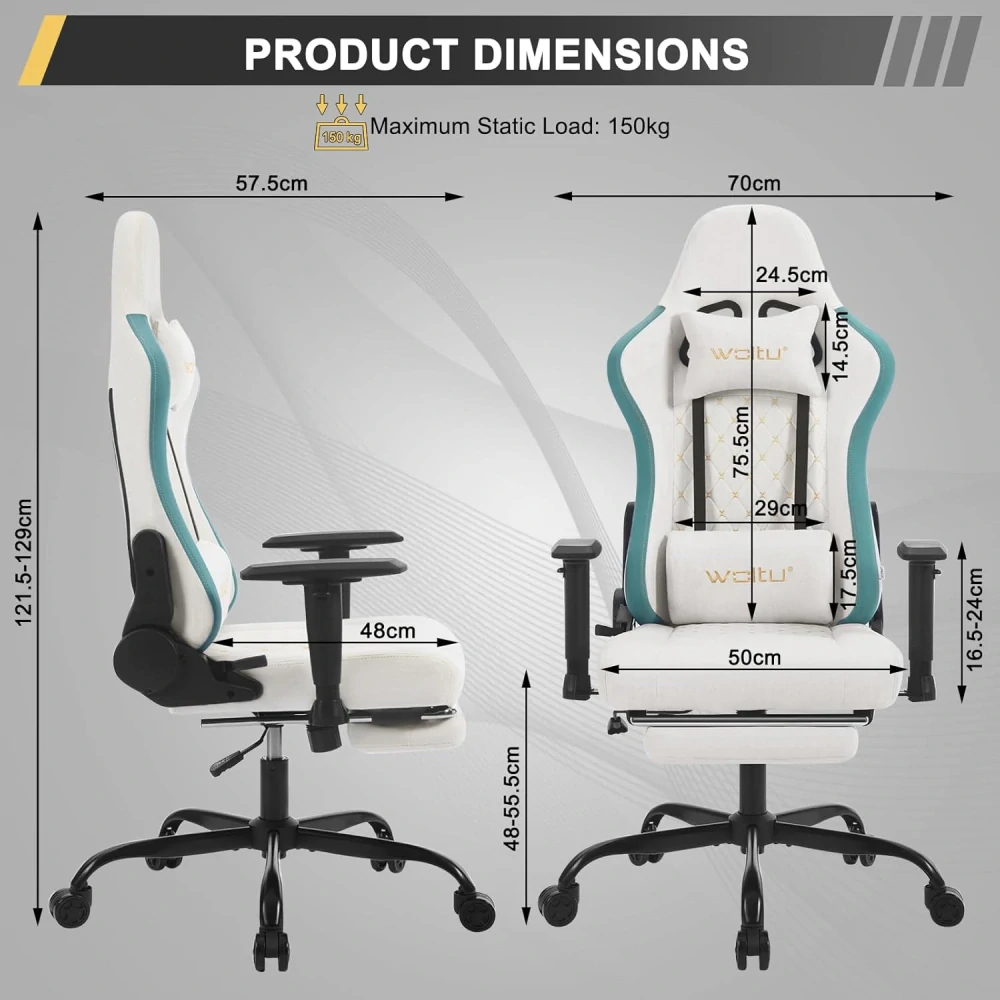 Herní židle WOLTU s masážním přístrojem, ergonomická kancelářská židle