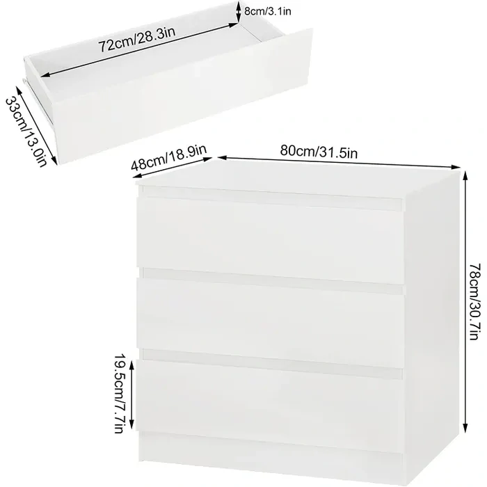 WOLTU Komoda se zásuvkami 80x78x48cm