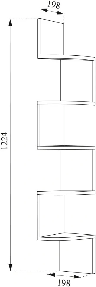 Nástěnná police Vicco Snake / Design police na knihy