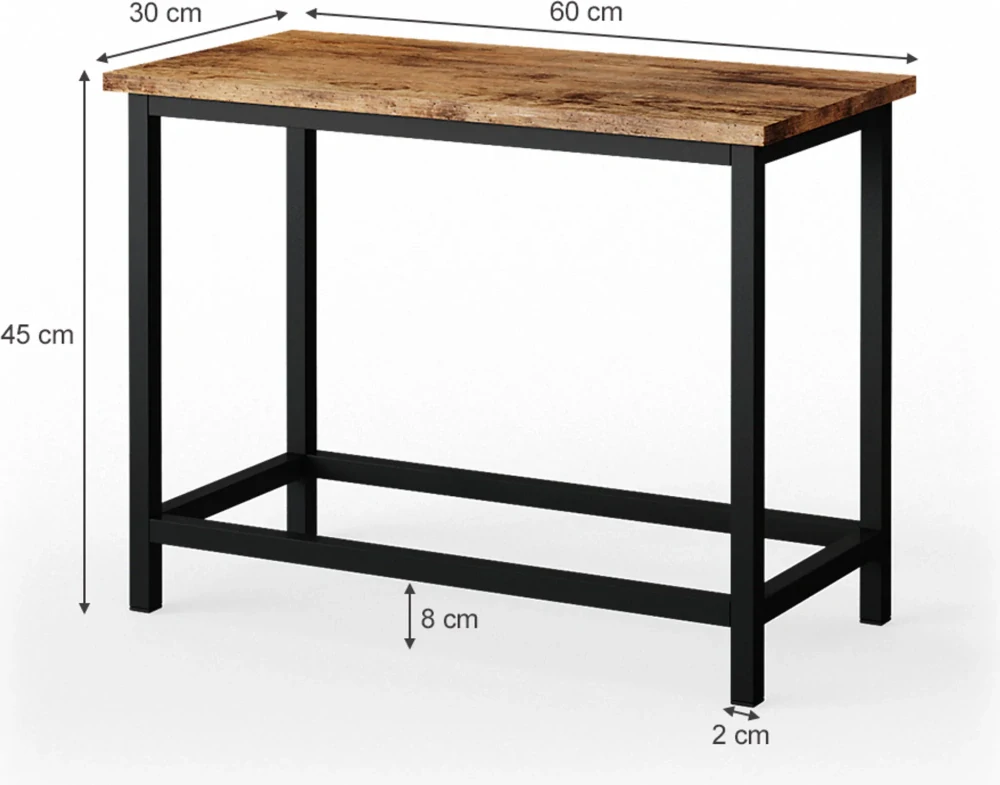 Vicco Lavice Fyrk, 60 cm pro toaletní stolek, Rustikální dub/Černá