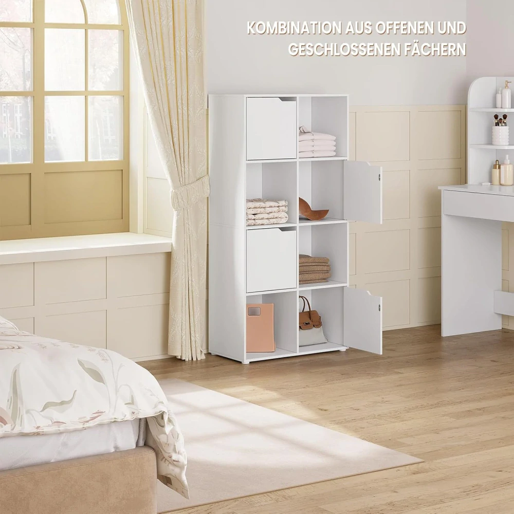 Knihovna WOLTU SK039ws s 8 přihrádkami, 60 x 120 x 30 cm