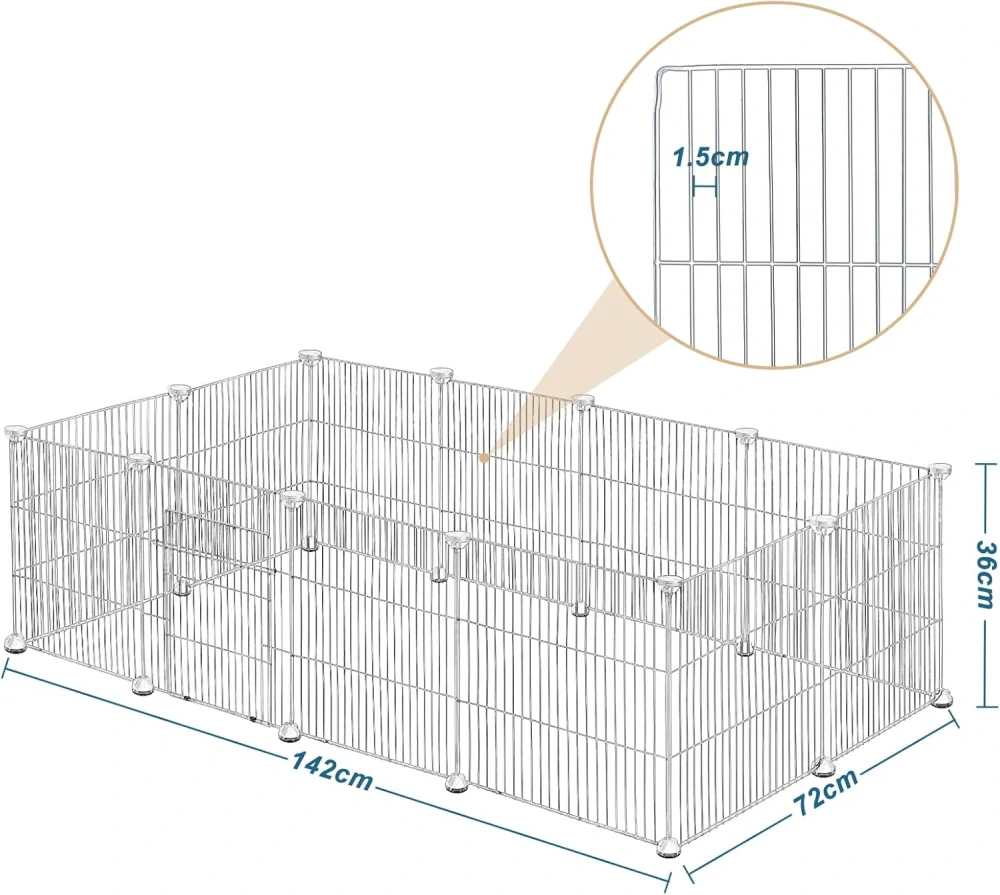 Venkovní ohrada EUGAD pro králíky s dveřmi, 142 x 72 x 36 cm