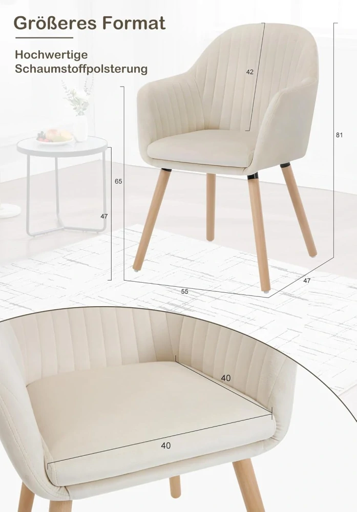 Židle WOLTU BH95cm-1 do jídelny, kuchyňská židle, čalouněná židle