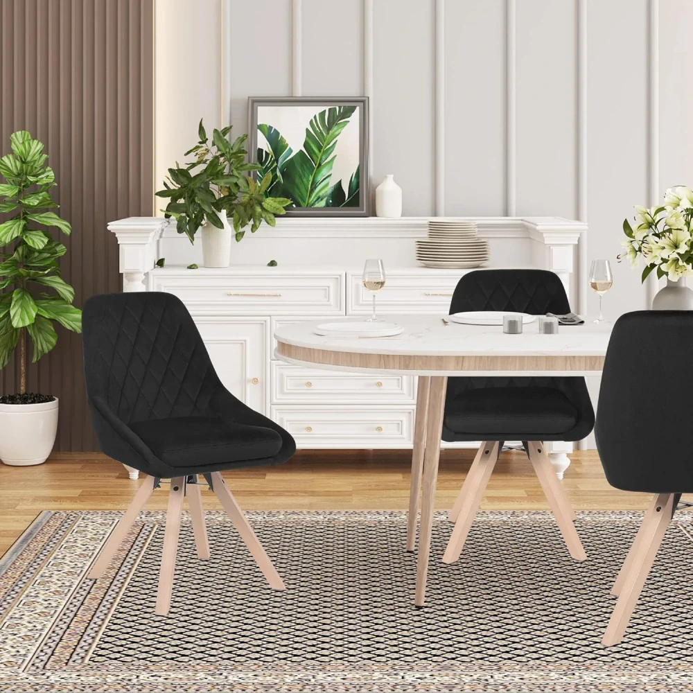 Sada 2 otočných jídelních židlí WOLTU, sametové