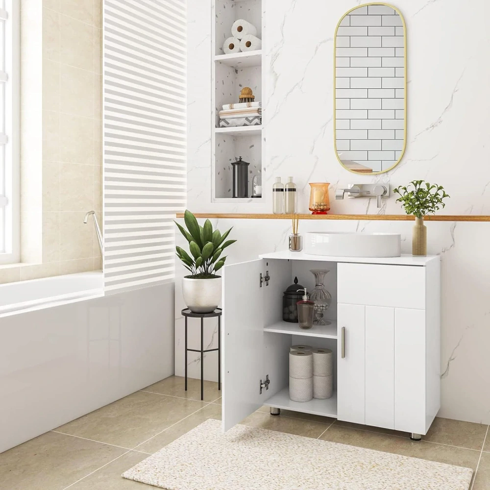 EUGAD skříňka pod umyvadlo se 2 dveřmi