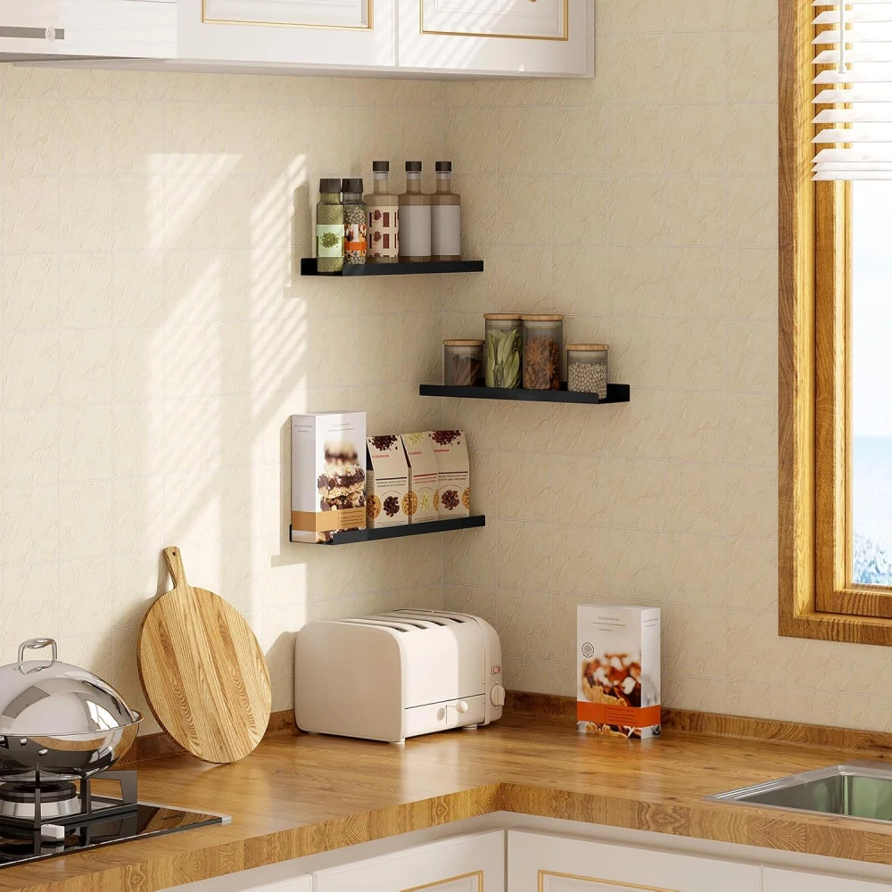 EUGAD nástěnné police, sada 3 ks