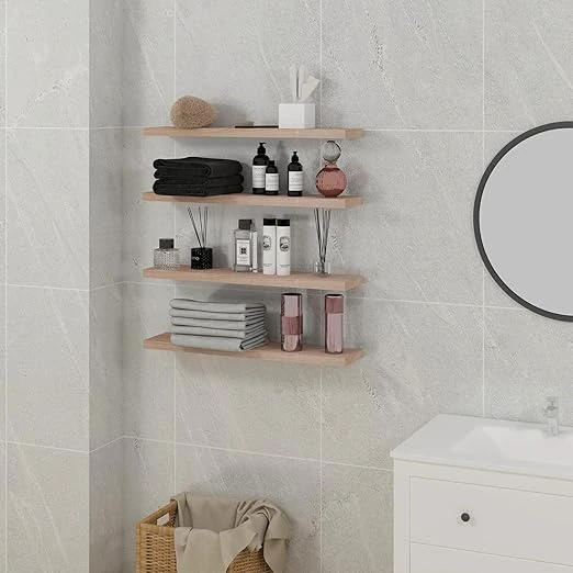 EUGAD 0114QJ nástěnná police, police na knihy 40 x 23 x 3,8 cm, žlutý dub