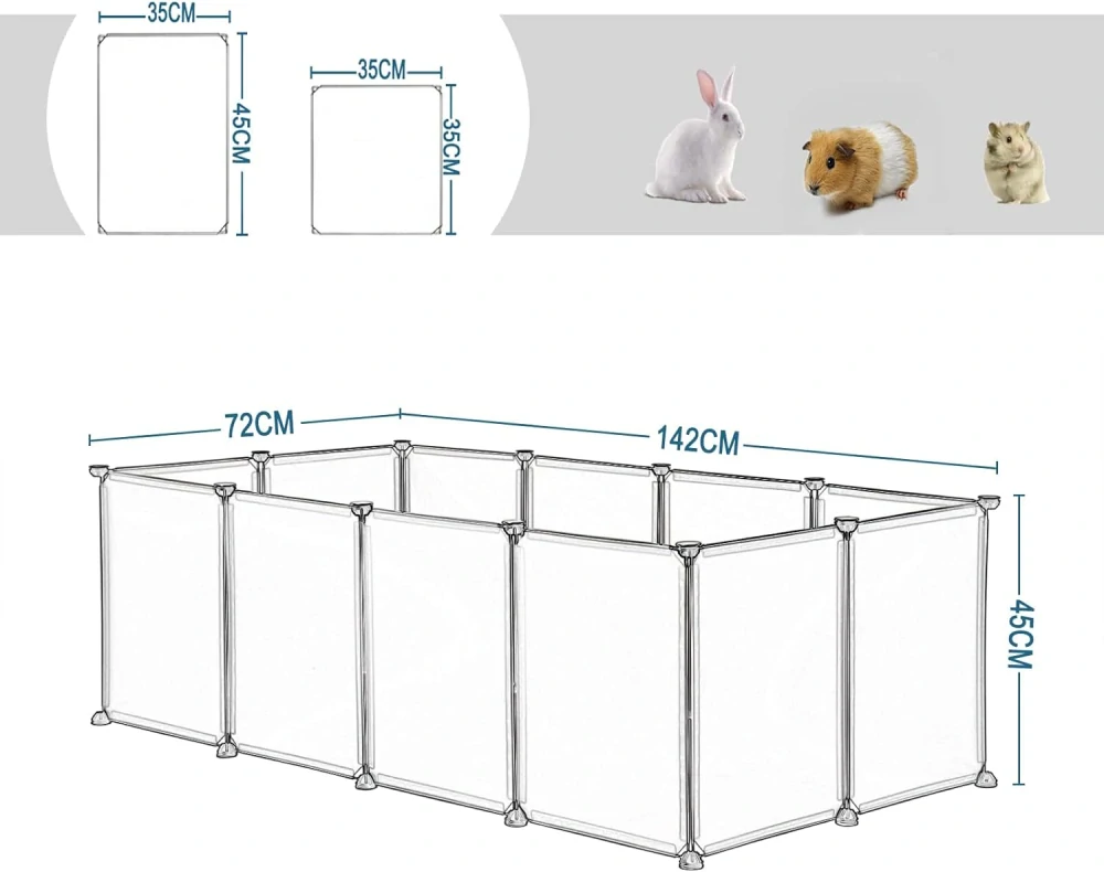 EUGAD výběh pro králíky  142 x 72 x 45 cm 0028WL