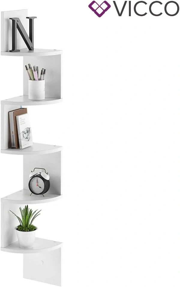 Nástěnná police Vicco Snake / Design police na knihy