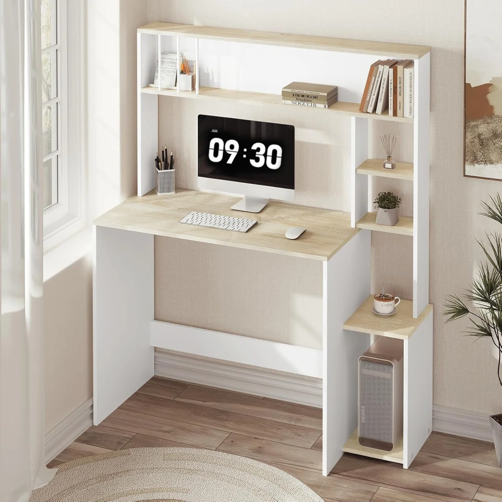 eSituro Desk, Počítačový stůl s policí, 113,5 x 139 x 45 cm