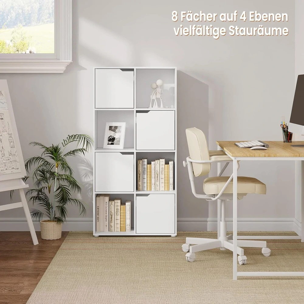 Knihovna WOLTU SK039ws s 8 přihrádkami, 60 x 120 x 30 cm