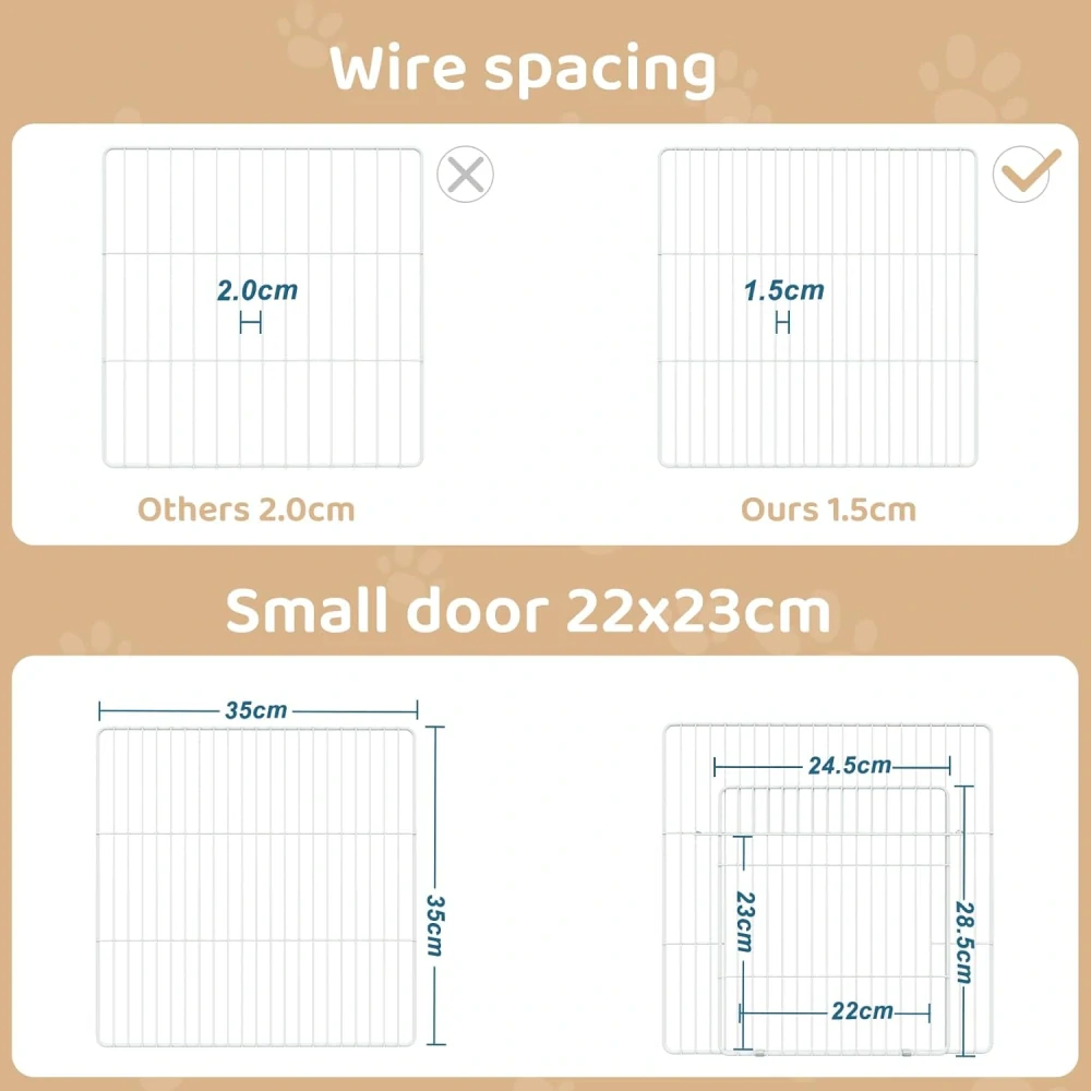 Venkovní ohrada EUGAD pro králíky s dveřmi, 142 x 72 x 36 cm