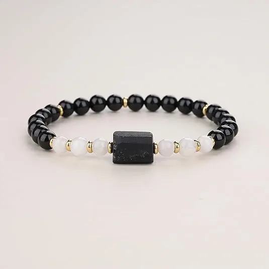 COAI černý turmalínový náramek s korálky