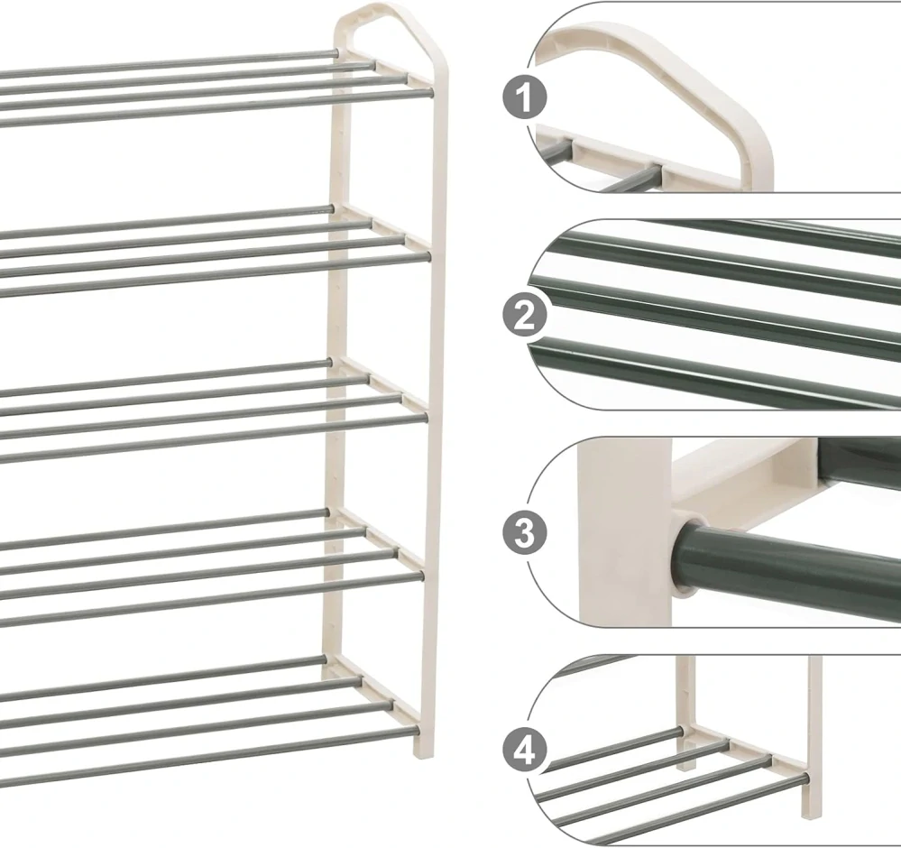 WOLTU kovový 5-vrstvý stojan na boty