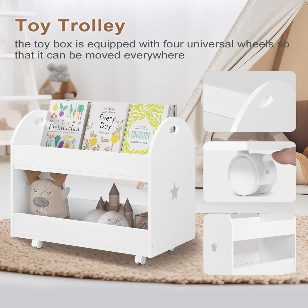 Lestarin LETSJF0011dětská knihovna, 2 patra, bílá police