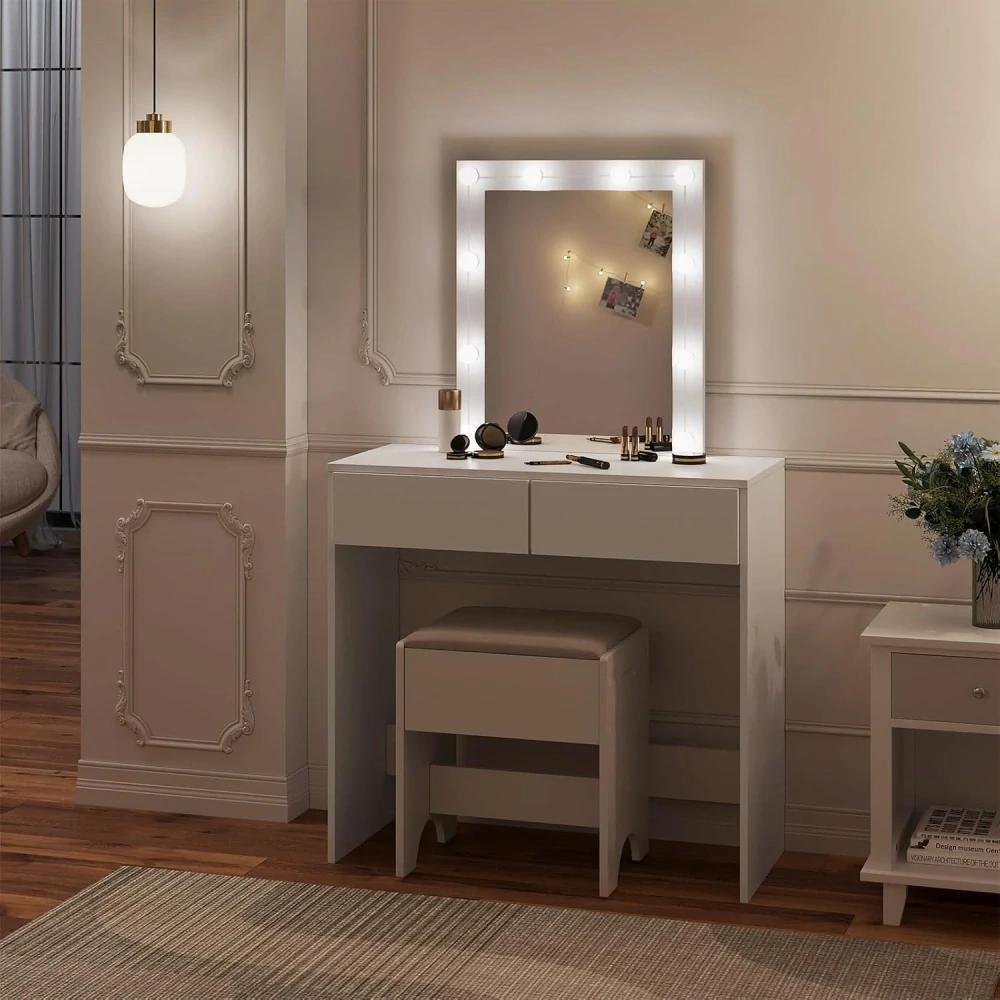 Toaletní stolek WOLTU s LED osvětlením a zrcadlem 80x39,5x132,5 cm