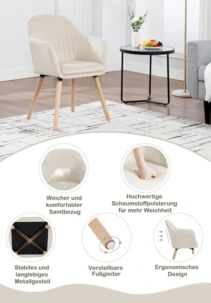 Židle WOLTU BH95cm-1 do jídelny, kuchyňská židle, čalouněná židle