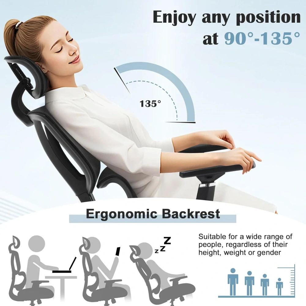 Kancelářská židle WOLTU, ergonomická otočná židle