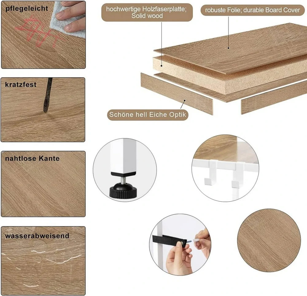 Woltu RGB9289whe, MDF deska, bílá