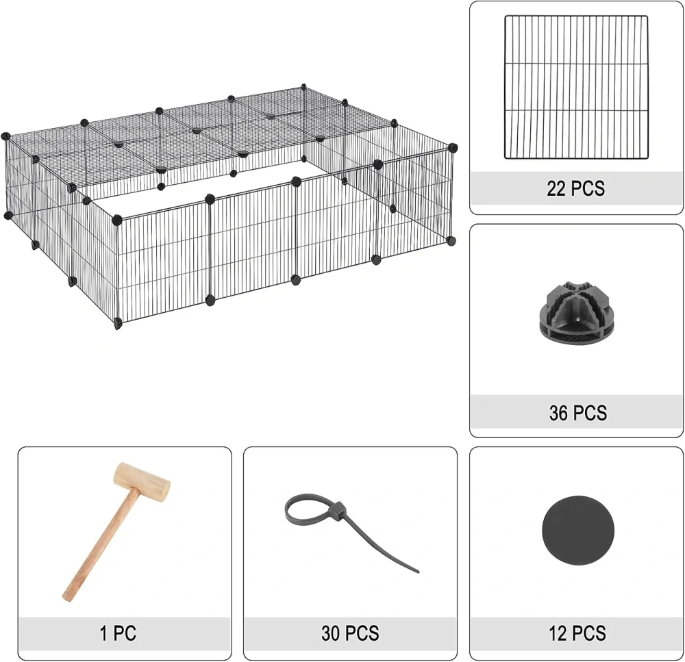 EUGAD výběh pro králíka morče 147 x 111 x 37 cm 0012WL
