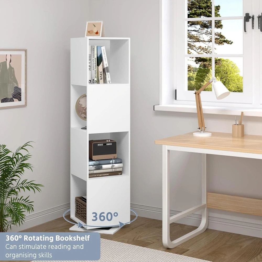 EUGAD otočná police, otočná knihovna se 4 úrovněmi,