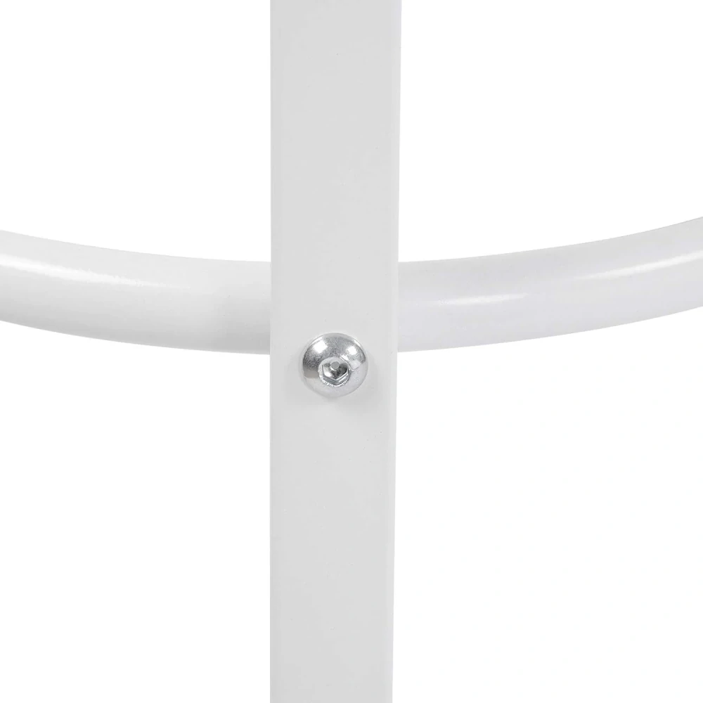 WOLTU sada 2 barových židle z MDF a kovu Kulatý sedák Bílé