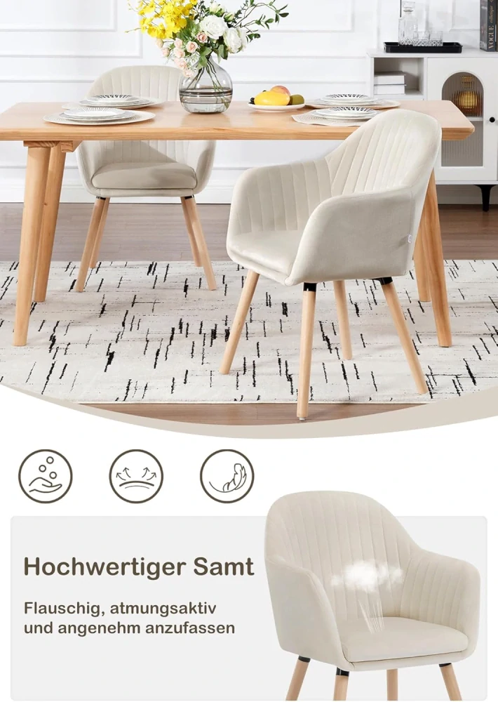 Židle WOLTU BH95cm-1 do jídelny, kuchyňská židle, čalouněná židle