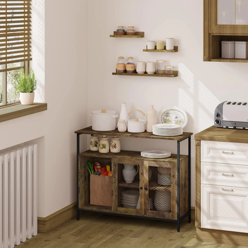 WOLTU RG9491hov Nástěnné police Sada 3 plovoucích polic