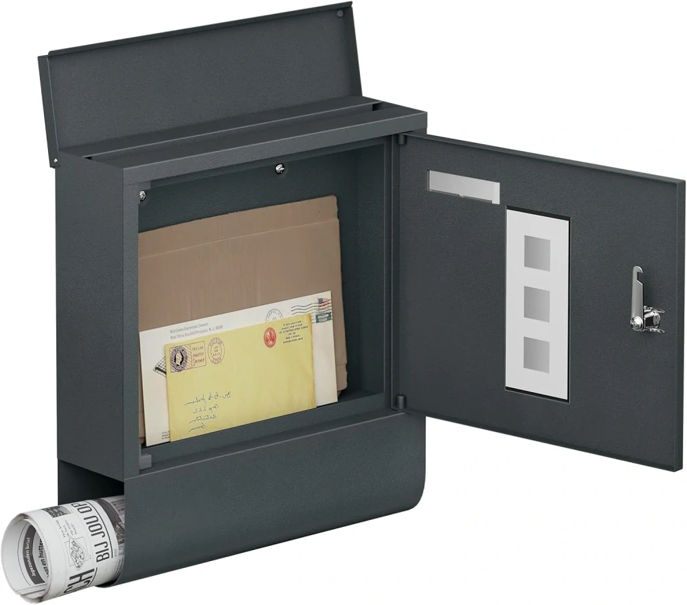 WOLTU BK006an Poštovní schránka s přihrádkou na noviny,  30,5 x 33,5 x 10 cm