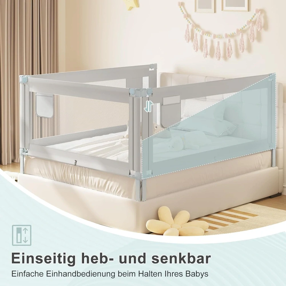 WOLTU zábradlí na postel, 150 cm