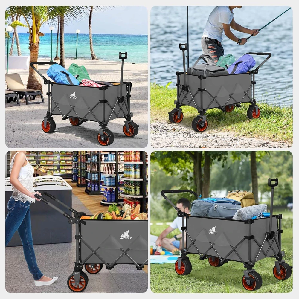 Skládací ruční vozík WOLTU TW022dgor, Nosnost: 80 kg.